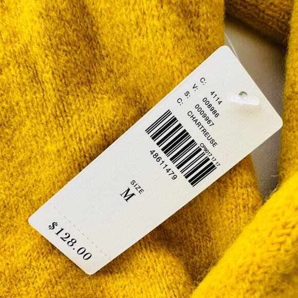 Anthropologie ett-twa Tessa Wrap Sweater Medium Mustard V-Neck Wool Alpaca Knit - Picture 5 of 6